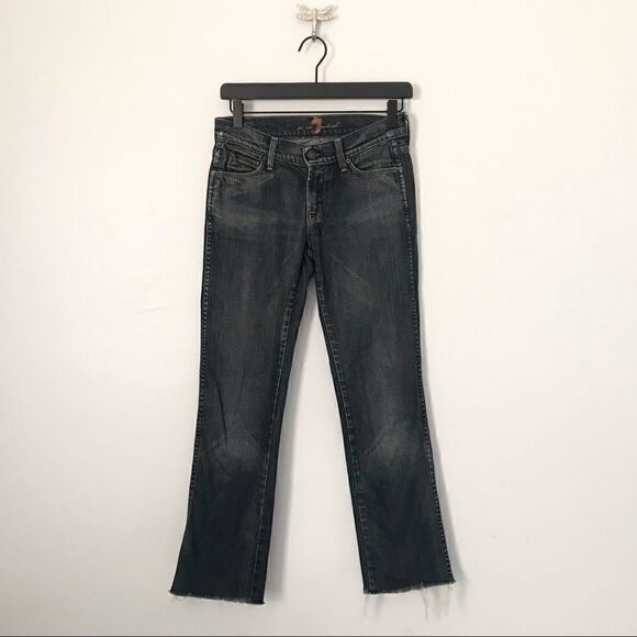 7 for all mankind straight raw leg hem rainbow - Picture 1 of 7